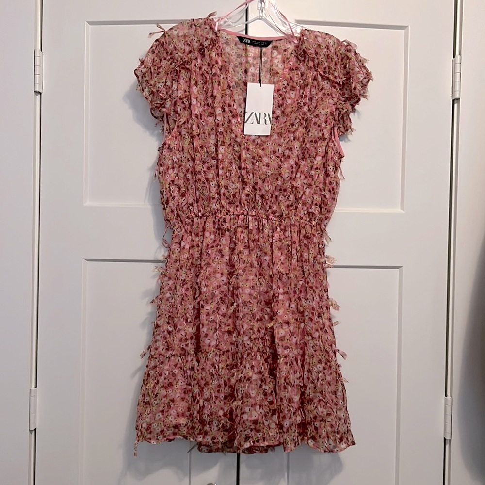 NEVER WORN NEW WITH TAGS PINK ZARA DRESS